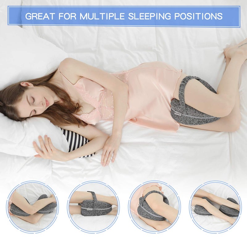 BEAUTRIP Leg Pillow | Ergonomic Side Sleeping Pillows | Memory Foam Knee Pillow with Strap for Side Sleeper | Leg Support Cushion with Removable and Washable Cover - Image 4
